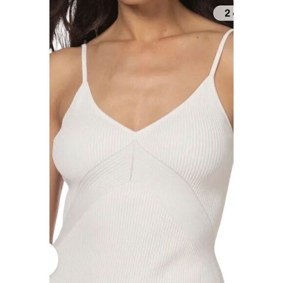 Rag & Bone Asher Backless Rib Knitted Dress Midi Length Ivory Size XL - Picture 4 of 12